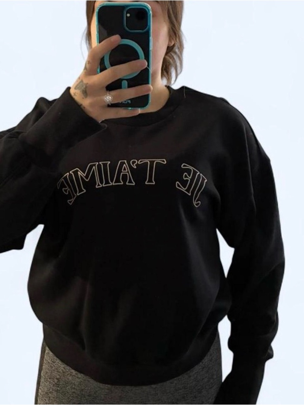 Target Black Crewneck Sweatshirt with Curved Text